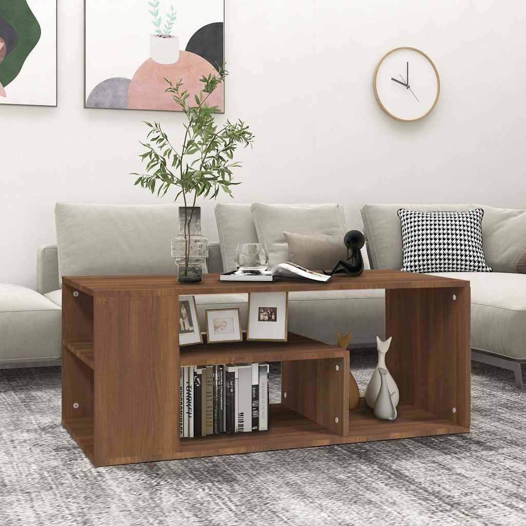 Vidaxl salontafel 100x50x40 cm bewerkt hout bruineiken