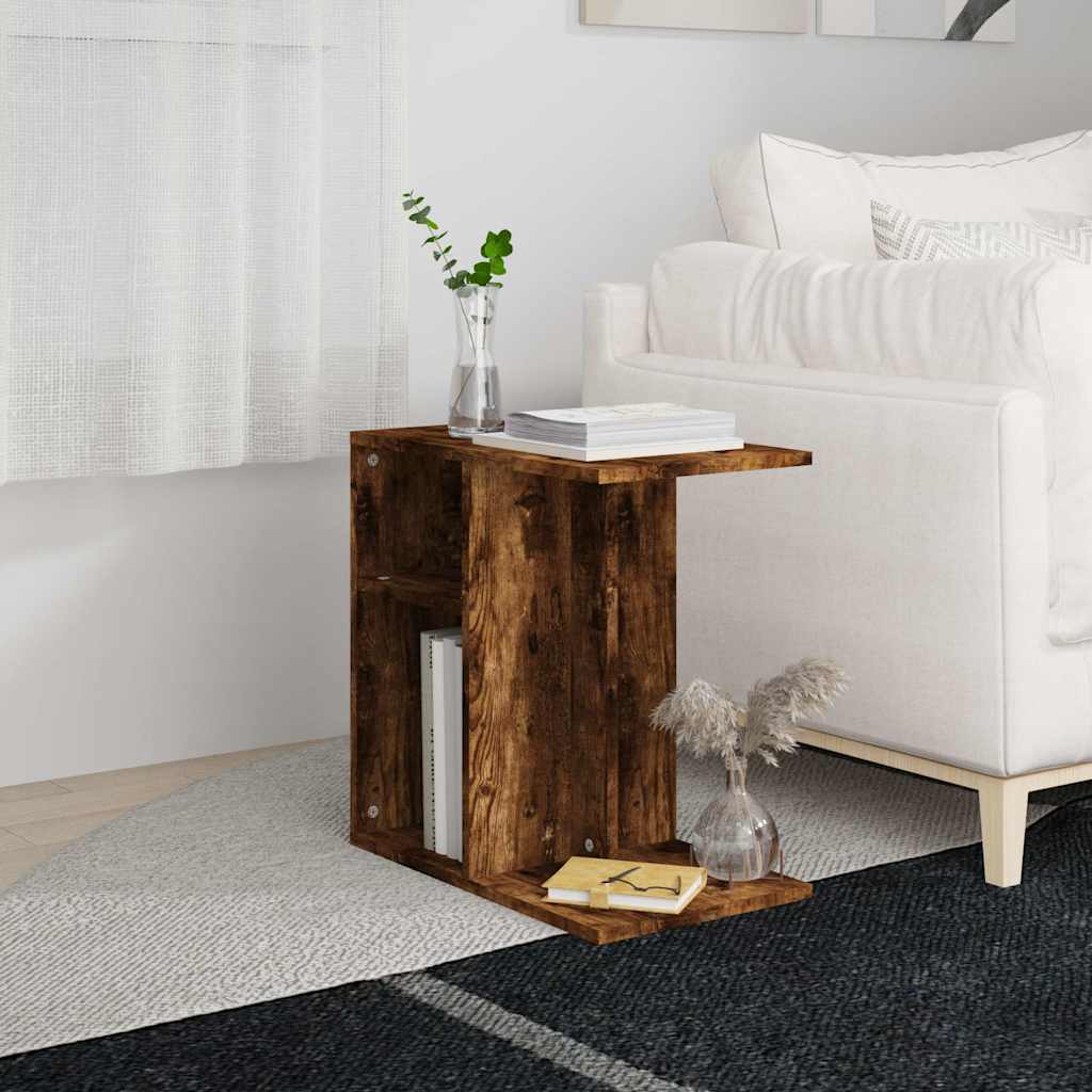 Vidaxl bijzettafel 50x30x50 cm bewerkt hout gerookt eikenkleurig