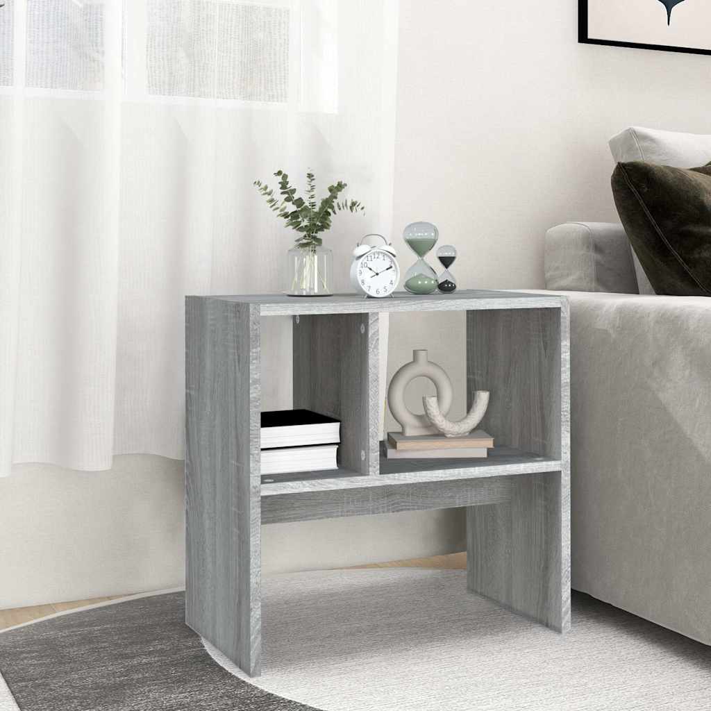 Vidaxl bijzettafel 50x30x50 cm bewerkt hout grijs sonoma eikenkleurig