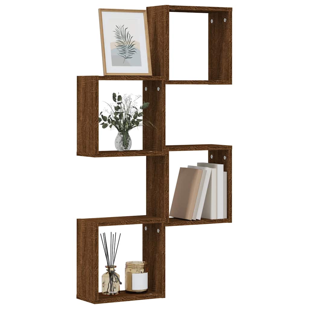 Vidaxl wandschappen kubus 4 st 30x15x30 cm sonoma bruin eikenkleurig