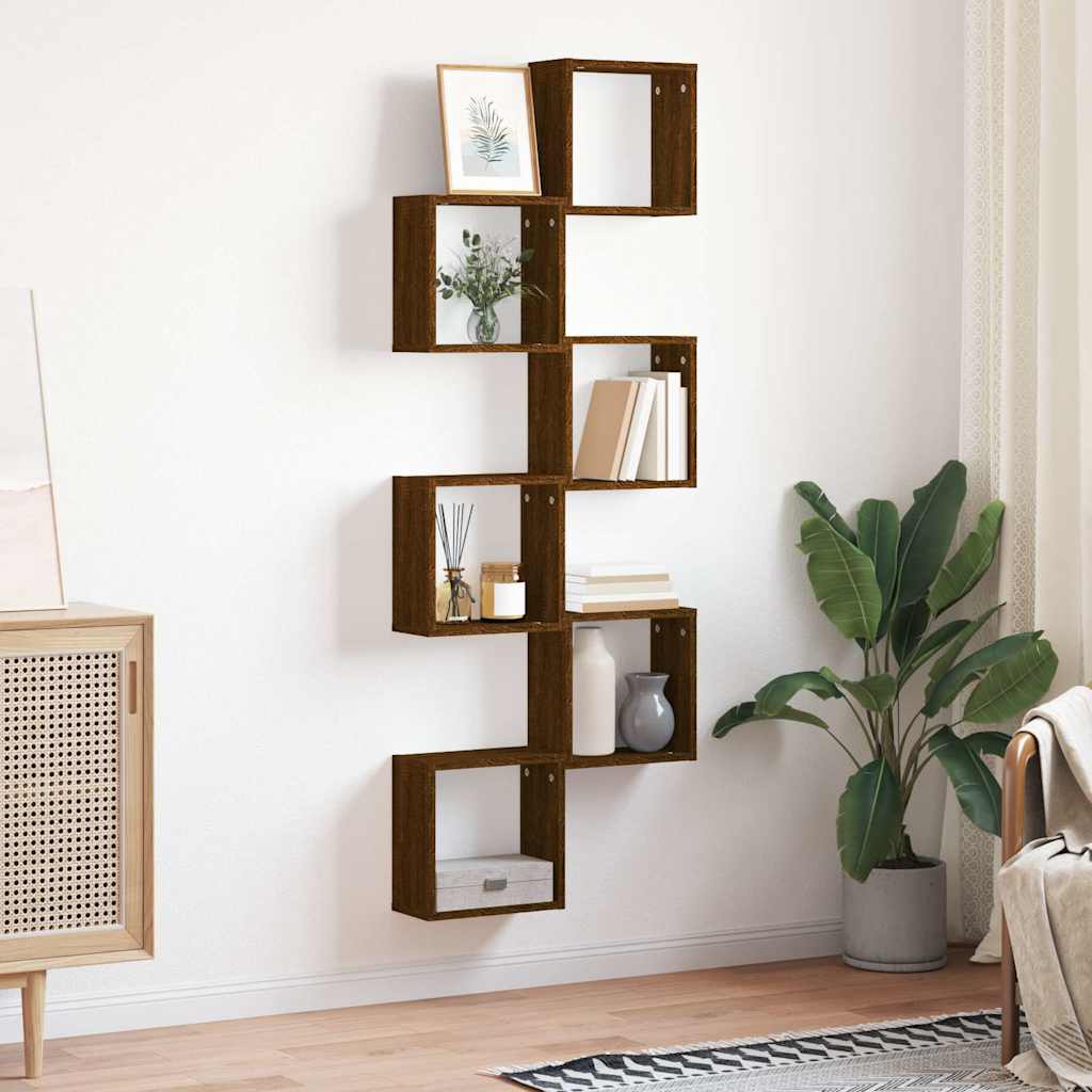 Vidaxl wandschappen kubus 6 st 30x15x30 cm sonoma bruin eikenkleurig