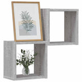 Vidaxl wandschappen 2 pcs grijs sonoma 26 x 15 x 26 cm bewerkt hout