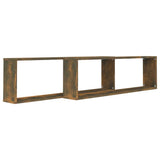 Vidaxl wandschappen kubus 2 st 100x15x30 cm bewerkt hout gerookt eiken