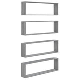Vidaxl wandschappen kubus 4 st 100x15x30 cm bewerkt hout grijs sonoma