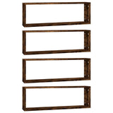 Vidaxl wandschappen kubus 4 st 80x15x26,5 cm hout gerookt eikenkleurig