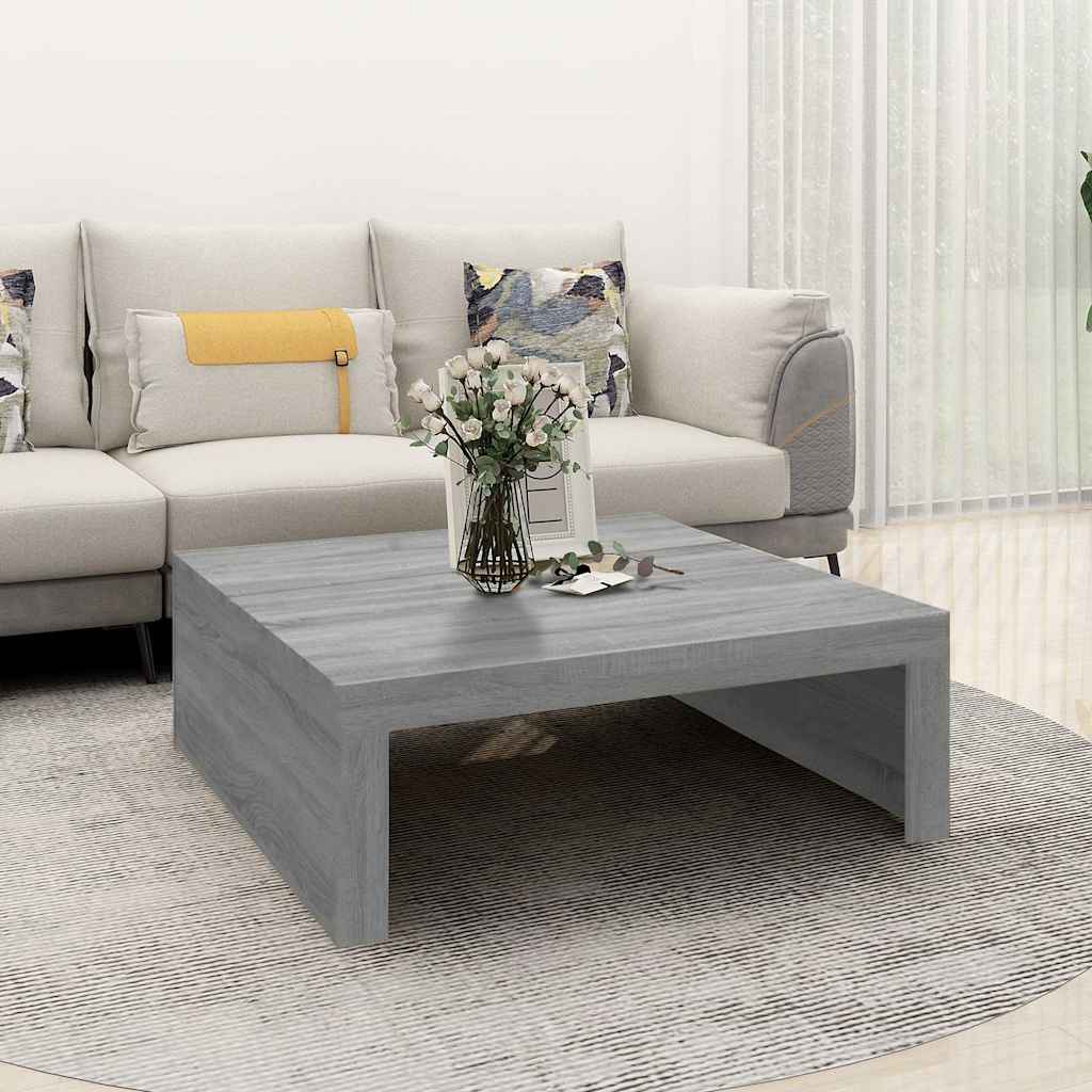 Vidaxl salontafel 100x100x35 cm bewerkt hout grijs sonoma eikenkleurig