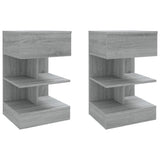 Vidaxl nachtkastjes 2 st 40x35x65 cm bewerkt hout grijs sonoma eiken