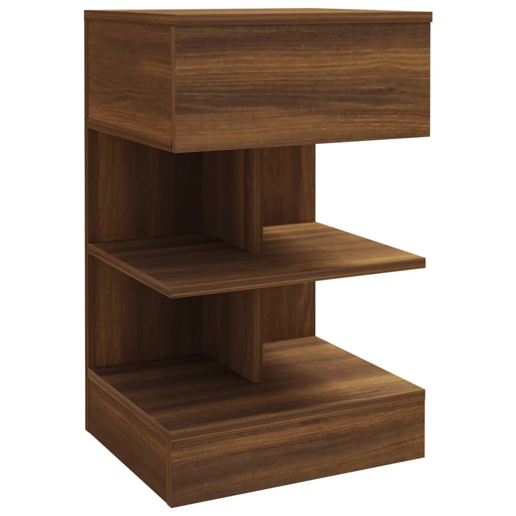 Vidaxl nachtkastje 40x35x65 cm bewerkt hout bruin eikenkleur
