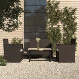 Vidaxl 4-delige loungeset met kussens poly rattan zwart