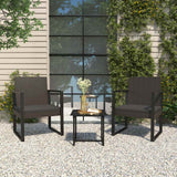 Vidaxl 3-delige loungeset met kussens poly rattan zwart