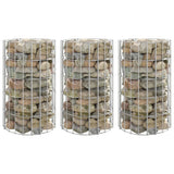Vidaxx Gabionen-Pflanzgefäße 3 Stück rund erhöht ø30x50 cm Stahl