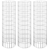 Vidaxl Gabion Pflanzer 3 ST Runde erhöht Ø30x100 cm Stahl