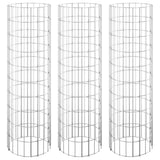 Vidaxl Gabion Pflanzer 3 ST Runde erhöht Ø30x100 cm Stahl