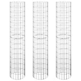 Vidaxl Gabion Pflanzer 3 ST Runde erhöht Ø30x150 cm Stahl