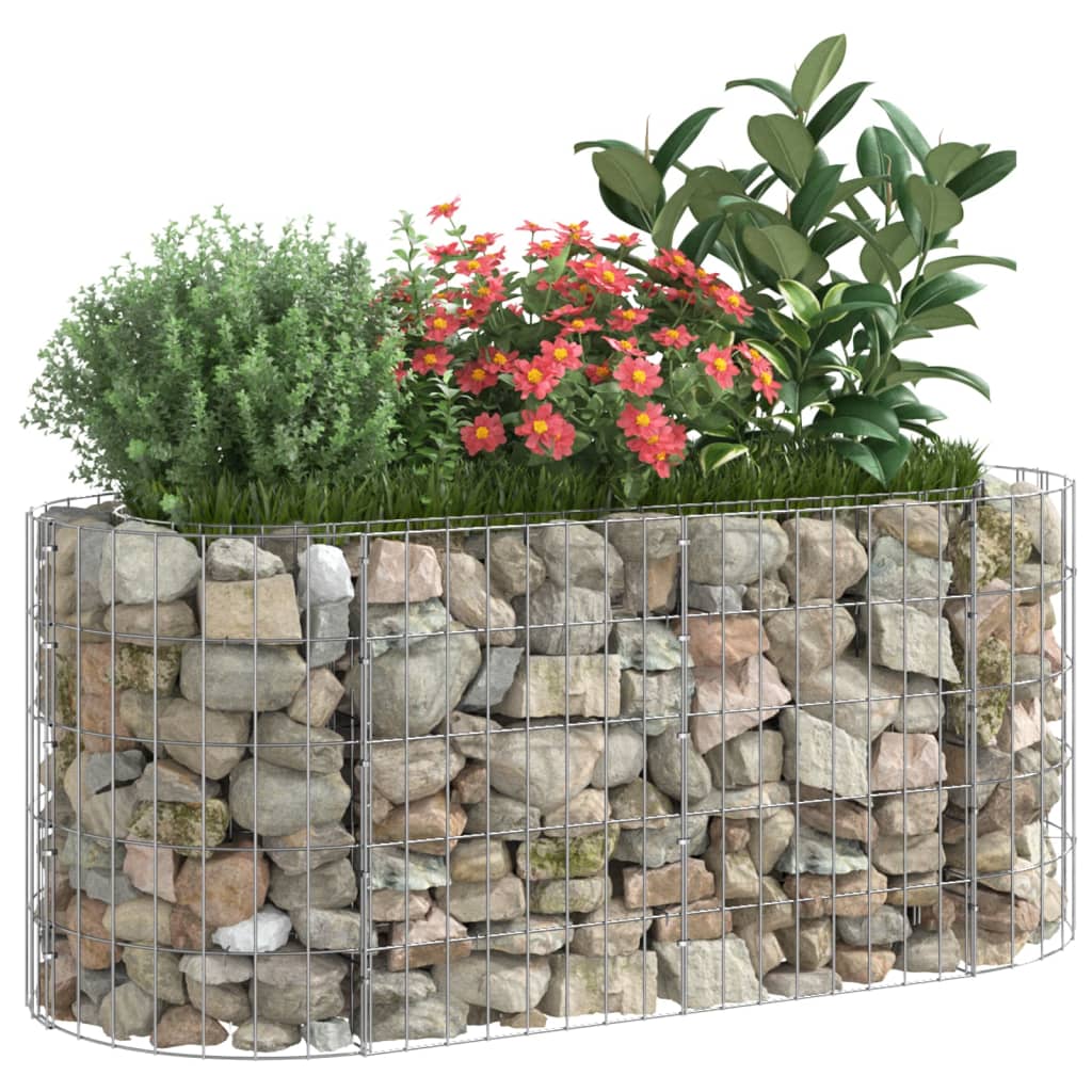 Vidaxl Gabion Planter elevado 120x50x50 cm de hierro galvanizado