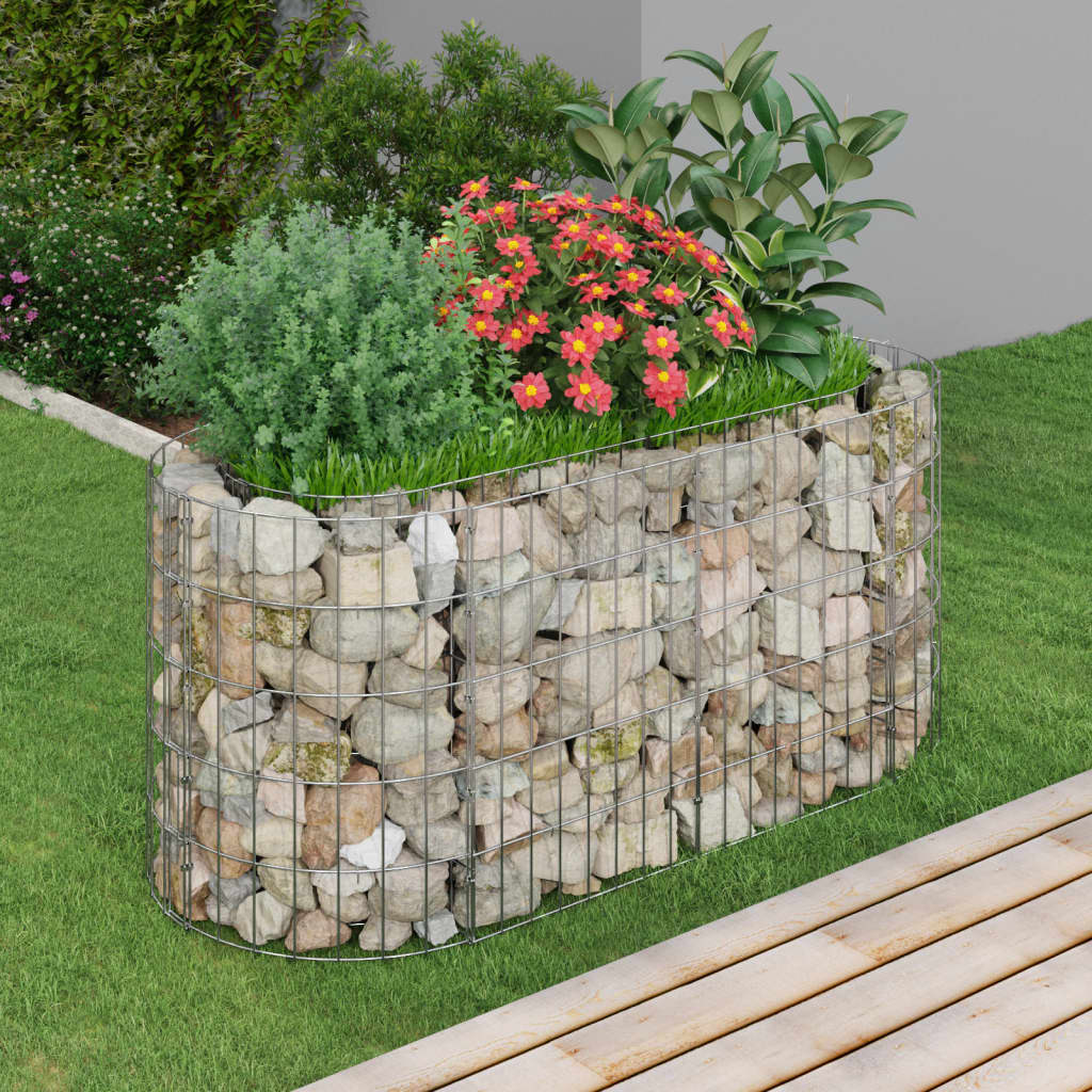 Vidaxl Gabion Planter elevado 120x50x50 cm de hierro galvanizado