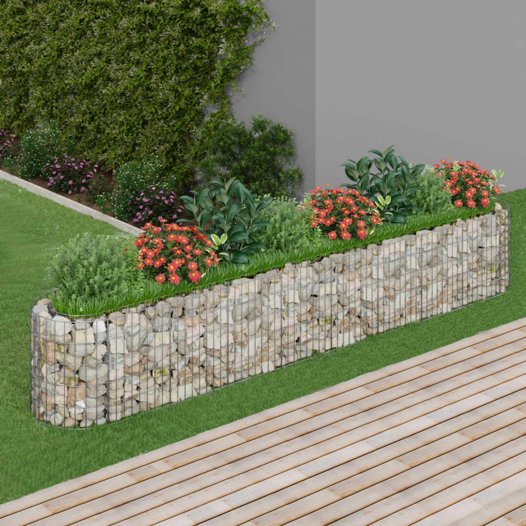 Vidaxl Gabion Planter Insented 330x50x50 cm galvanisert jern