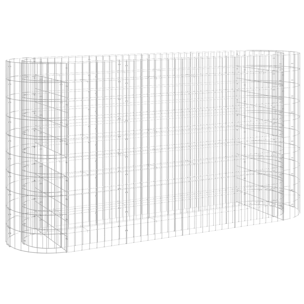 Vidaxl Gabion Planter hevet 190x50x100 cm galvanisert jern