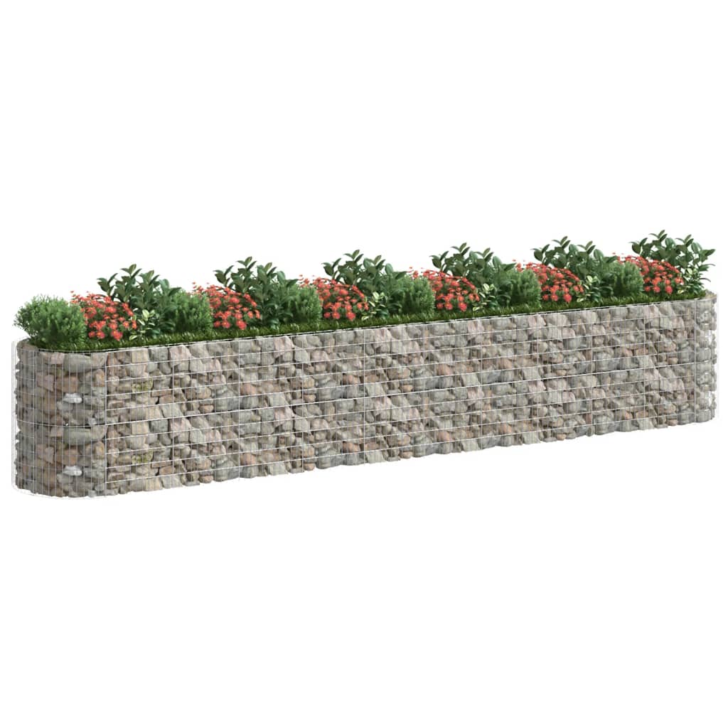 Vidaxl Gabion Planter hævede 600x100x100 cm galvaniseret jern