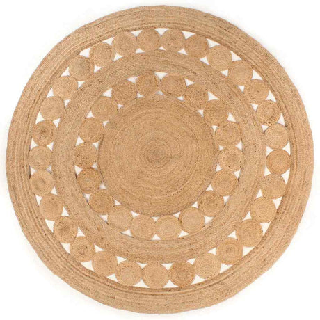 Vidaxl Teppich mit Design um 180 cm geflochtene Jute