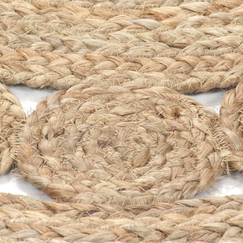 Vidaxl Teppich mit Design um 240 cm geflochtene Jute
