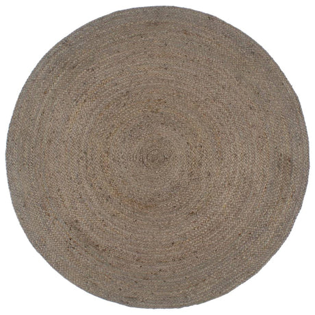 Vidaxl Teppich handgefertigt um 180 cm Jute Grau
