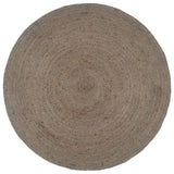 Vidaxl Teppich handgefertigt um 240 cm Jute Grau