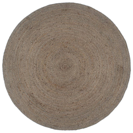 Vidaxl Teppich handgefertigt um 240 cm Jute Grau