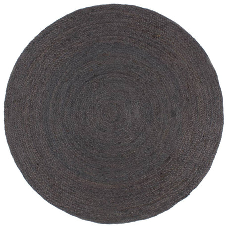 Vidaxl Teppich handgefertigt um 180 cm Jute dunkelgrau