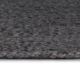 Vidaxl Teppich handgefertigt um 180 cm Jute dunkelgrau