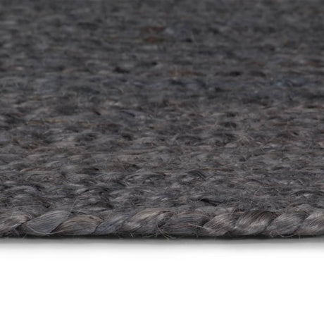 Vidaxl Teppich handgefertigt um 180 cm Jute dunkelgrau