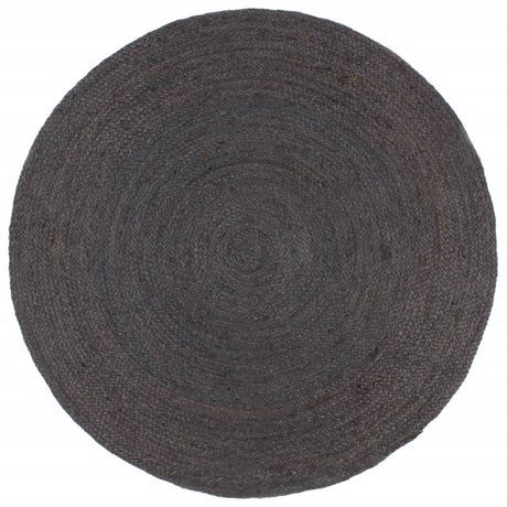Vidaxl Teppich handgefertigt um 210 cm Jute dunkelgrau