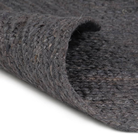 Vidaxl Teppich handgefertigt um 210 cm Jute dunkelgrau