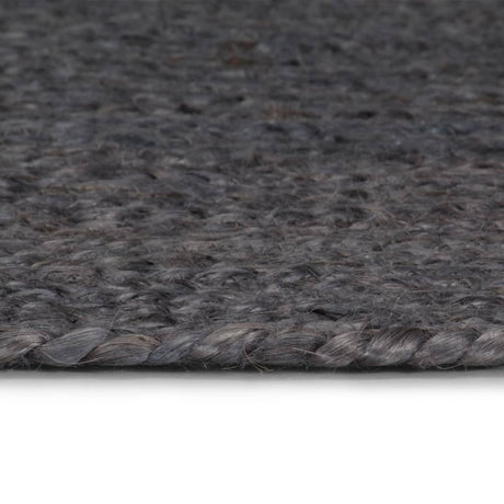 Vidaxl Teppich handgefertigt um 210 cm Jute dunkelgrau