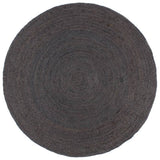 Vidaxl Teppich handgefertigt um 240 cm Jute dunkelgrau