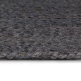 Vidaxl Teppich handgefertigt um 240 cm Jute dunkelgrau