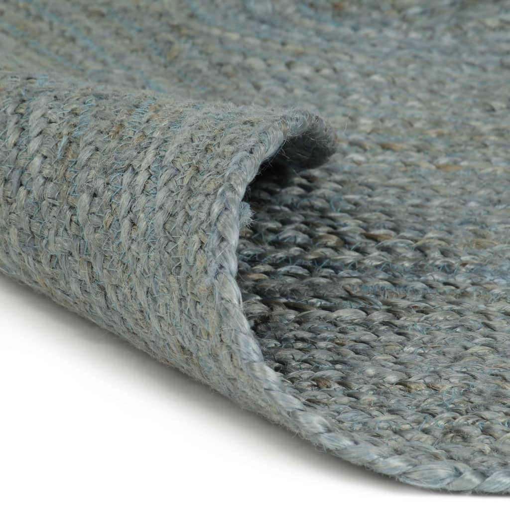 Vidaxl Teppich handgefertigt um 240 cm Jute Olivengrün