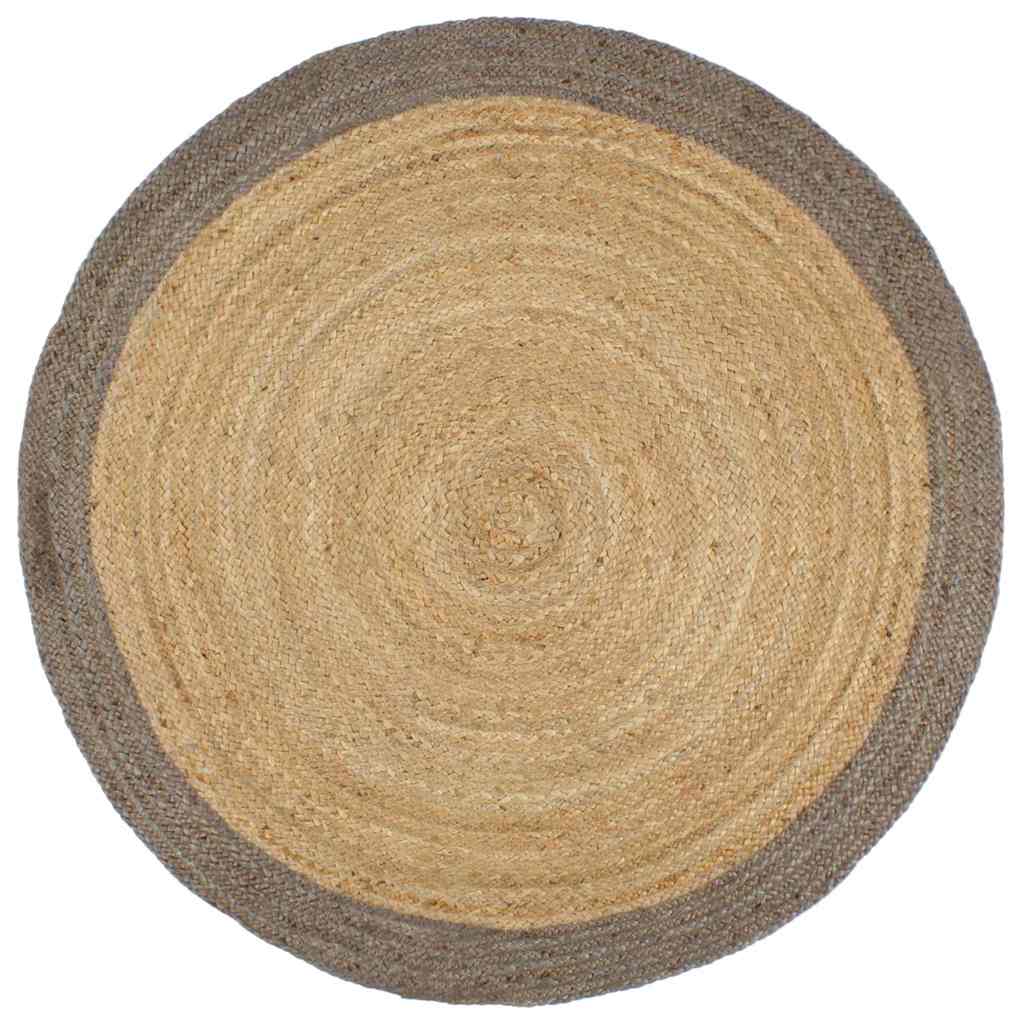 Vidaxx-Teppich handgefertigt mit grauem Rand 180 cm Jute