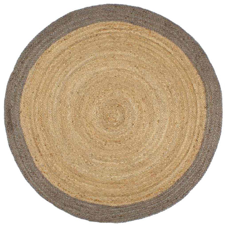 Vidaxx-Teppich handgefertigt mit grauem Rand 180 cm Jute