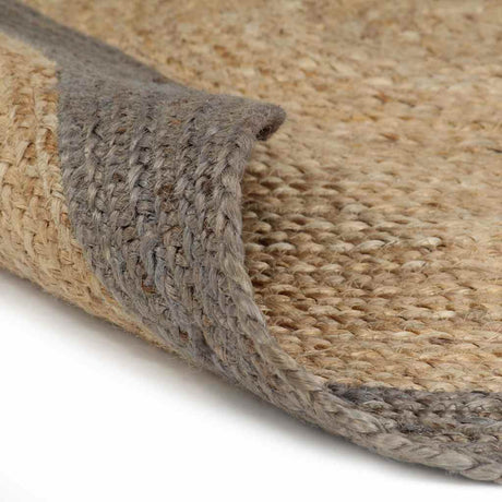 Vidaxx-Teppich handgefertigt mit grauem Rand 180 cm Jute