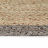 Vidaxx-Teppich handgefertigt mit grauem Rand 180 cm Jute