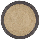 VidaXL-Teppich handgefertigt mit dunkelgrauem Rand 210 cm Jute