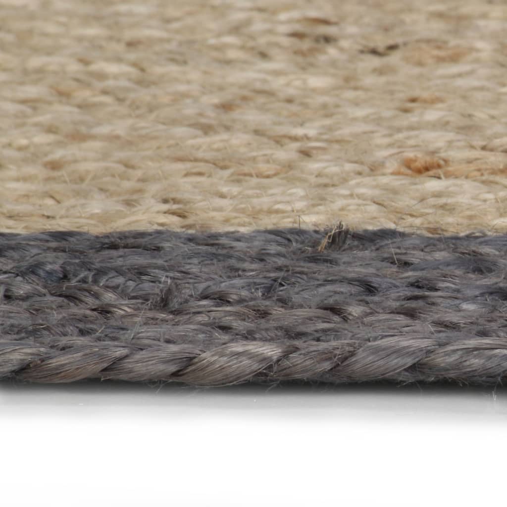 VidaXL-Teppich handgefertigt mit dunkelgrauem Rand 210 cm Jute