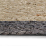 VidaXL-Teppich handgefertigt mit dunkelgrauem Rand 210 cm Jute