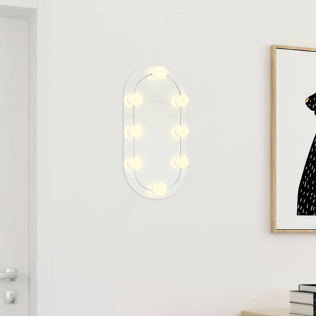 Vidaxl Spiegel mit LED -Beleuchtung 40x20 cm Glas Oval