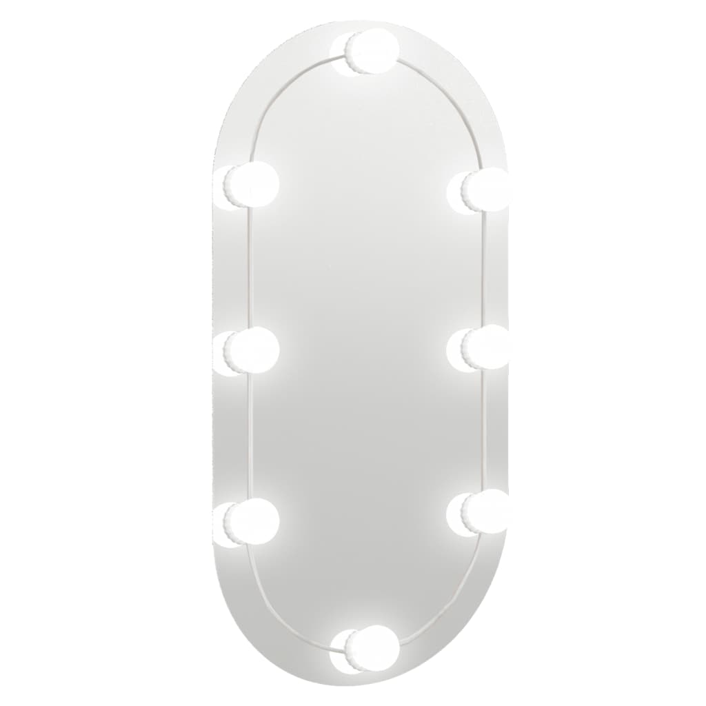 Lustro vidaxl z oświetleniem LED Oval 80x40 cm szkło