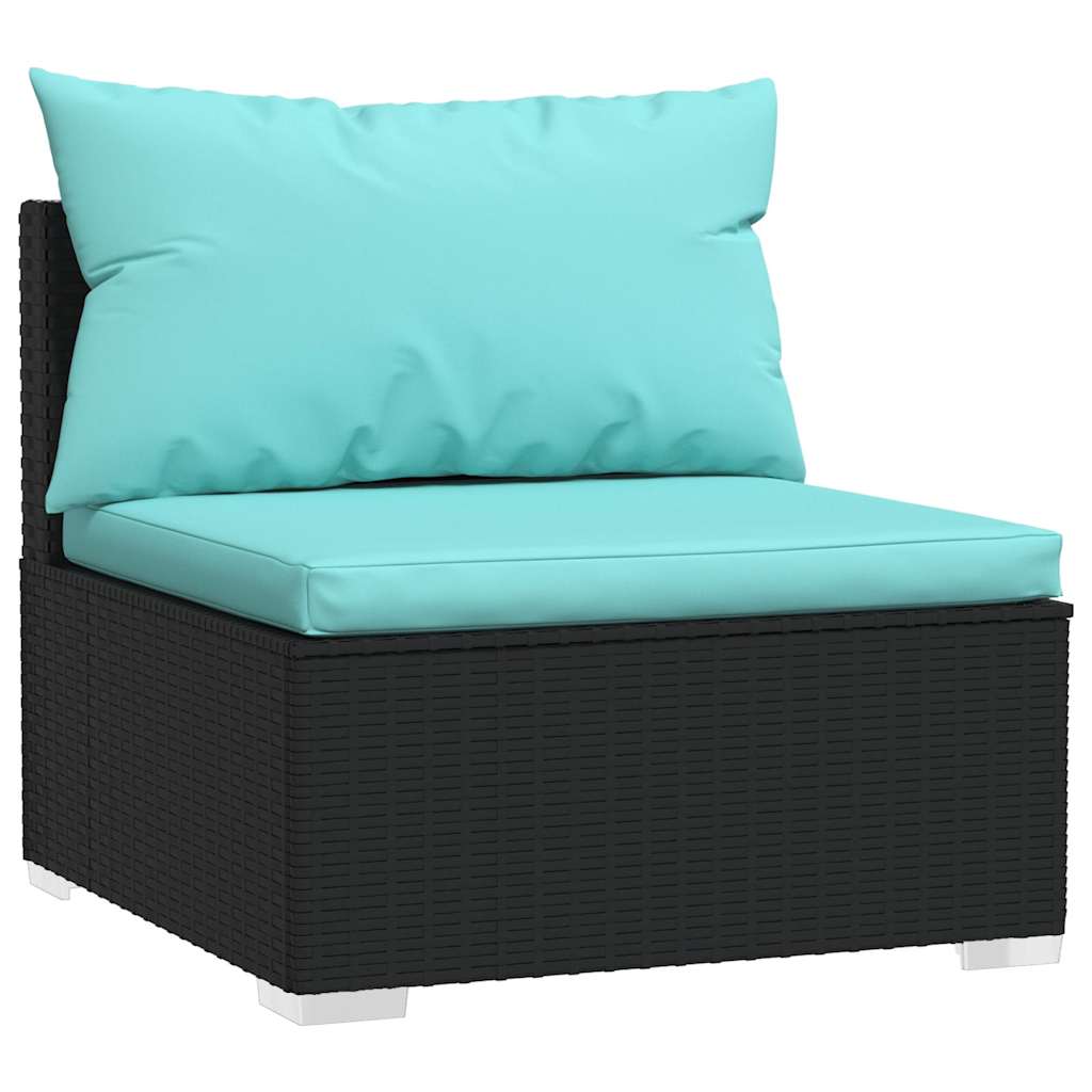 Vidaxl 2-delige loungeset met kussens poly rattan zwart