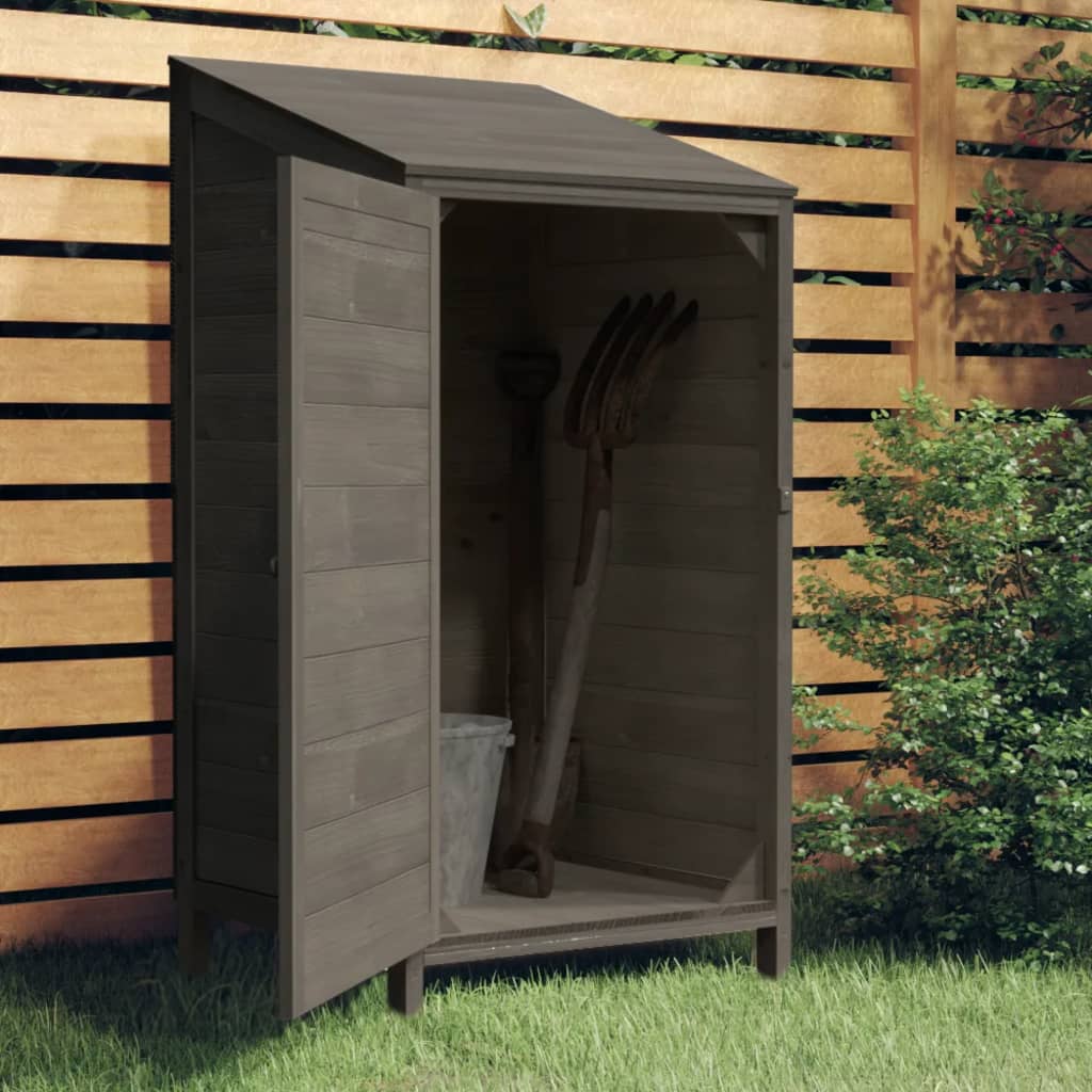 Vidaxl Garden Shed 55x52x112 cm Solid Pine -wood Anthracite -Colored