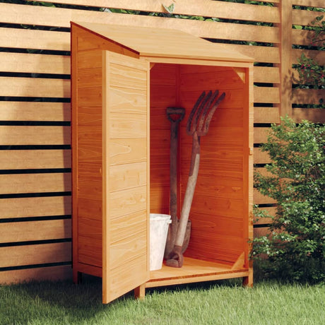Vidaxl Garden Shed 55x52x112 cm Festkiefer Braun