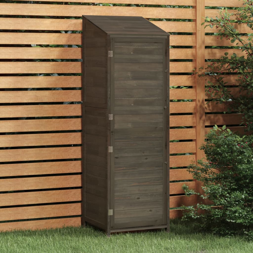 Vidaxl Garden Shed 55x52x174,5 cm Solid furu -wood Anthracite -farget